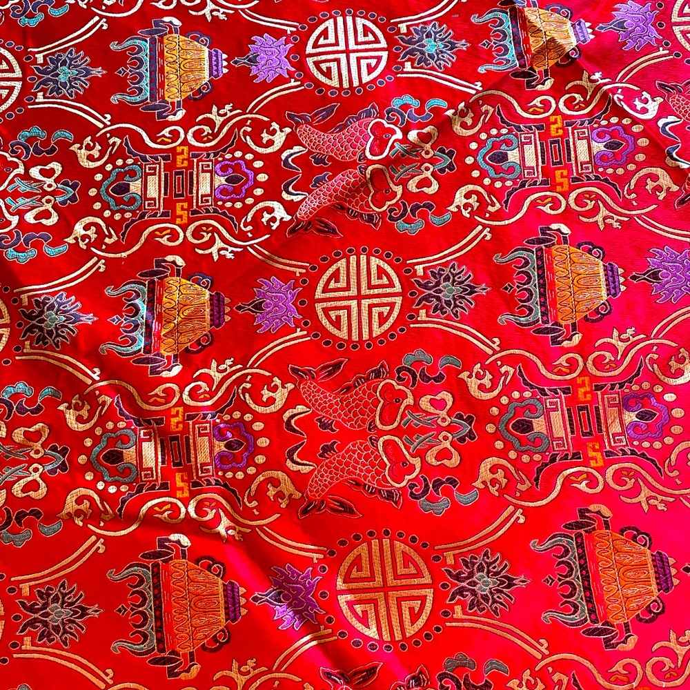 New Silk Red Round tablecloth 68” round